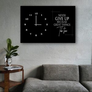 Motivational Black Wall Clock