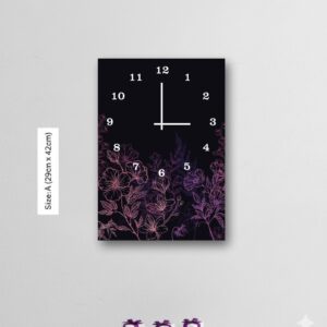 Floral Black Wall Clock