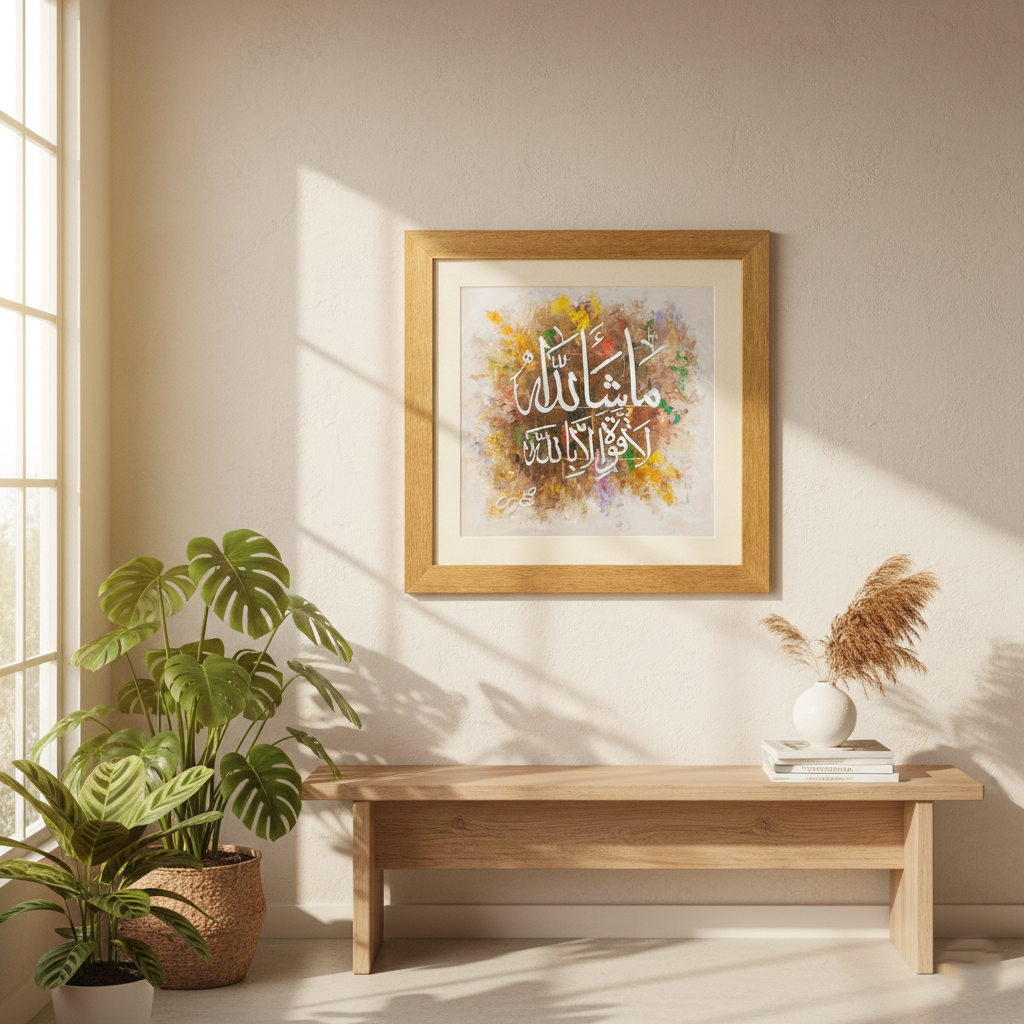 image of the room contain Islamic calligraphic frame art