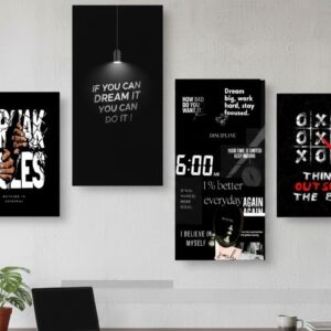 Limitless Hustle" Motivational Wall Art Set